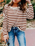 Striped O-Neck Sweater - Stylz Select